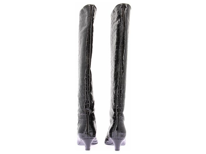 Khaite Botas de charol con efecto piel de cocodrilo Negro - vista 5