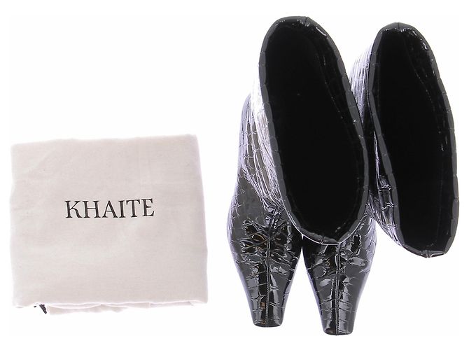 Khaite Botas de charol con efecto piel de cocodrilo Negro - vista 7