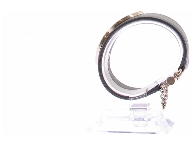 Bracciale rigido Chanel CC logo resina blu notte Blu navy - vista 7