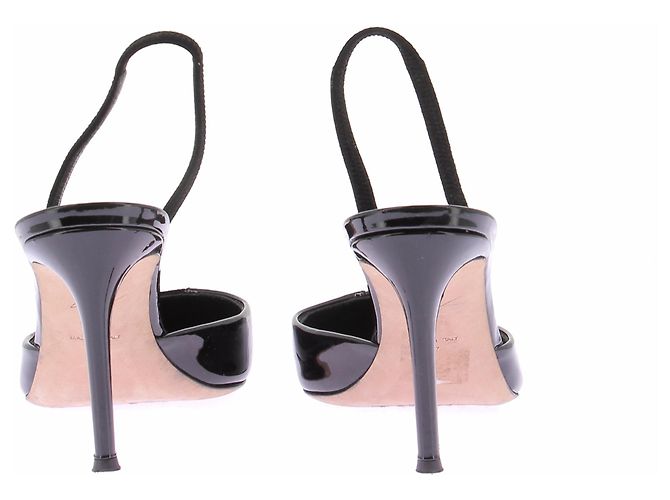 Giuseppe Zanotti Mule in vernice e strass Nero - vista 3