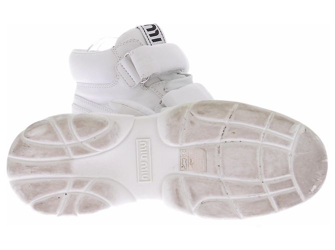 Miu Miu Ledersneaker in Weiß mit Plateausohle - Ansicht 6