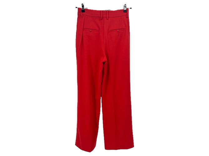 Pantalones rojos de algodón Staud - vista 2