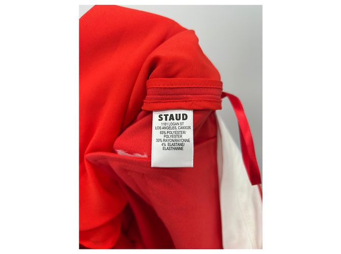 Pantalones rojos de algodón Staud - vista 4