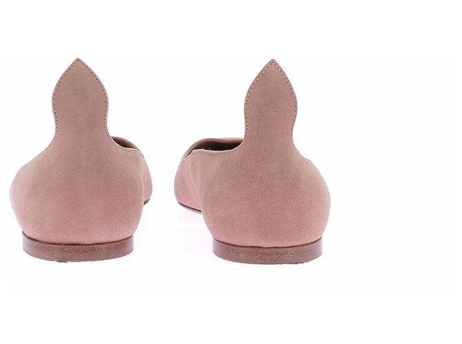 Alaïa Ballerine in camoscio beige e vernice nera - vista 5