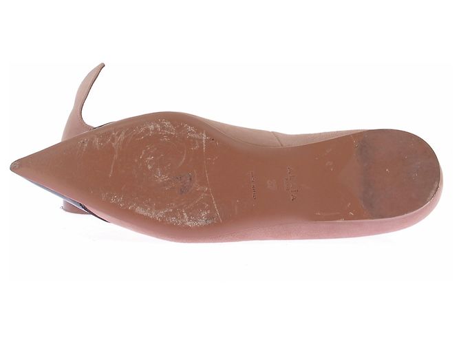 Alaïa Ballerine in camoscio beige e vernice nera - vista 6