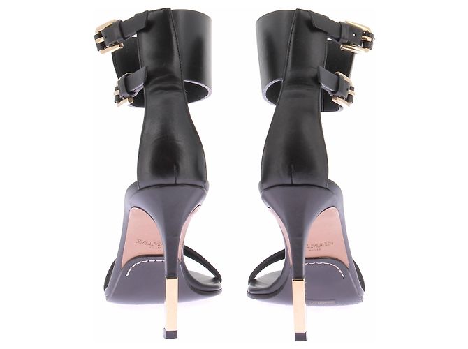 Balmain Sandali in pelle nera Nero - vista 3