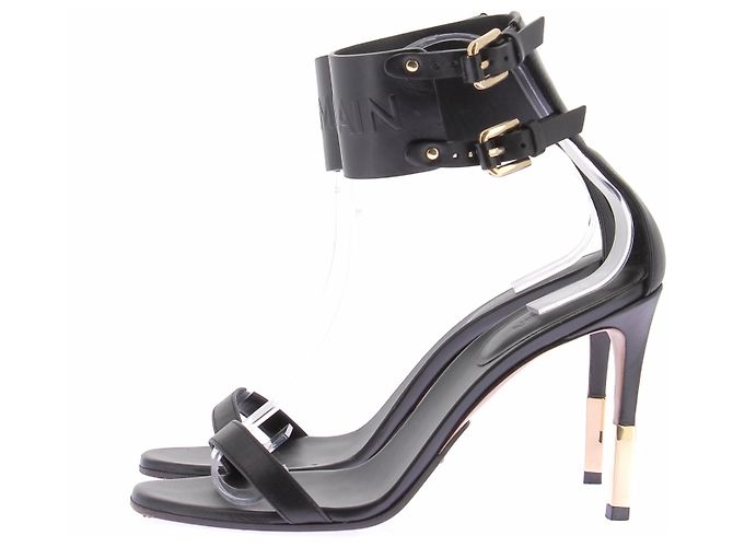 Balmain Sandali in pelle nera Nero - vista 5