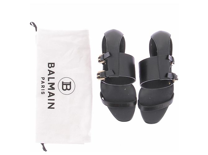 Balmain Sandali in pelle nera Nero - vista 7