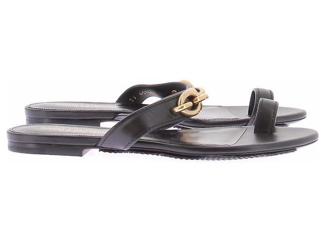 Sandali Saint Laurent in pelle nera con tacco block Nero - vista 2
