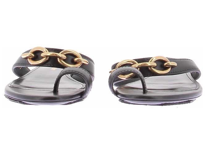 Sandali Saint Laurent in pelle nera con tacco block Nero - vista 4