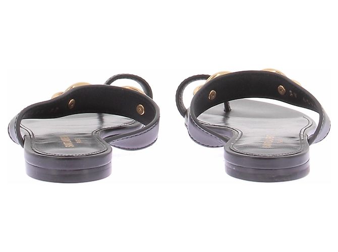Sandali Saint Laurent in pelle nera con tacco block Nero - vista 5