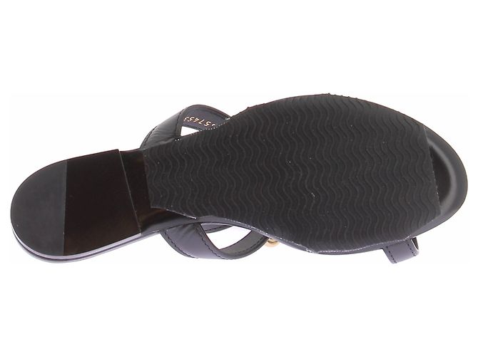 Sandali Saint Laurent in pelle nera con tacco block Nero - vista 6