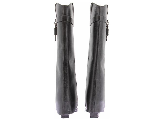 Botas altas Givenchy Shark de cuero negro - vista 3