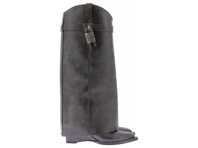 Botas altas Givenchy Shark de cuero negro - vista 5