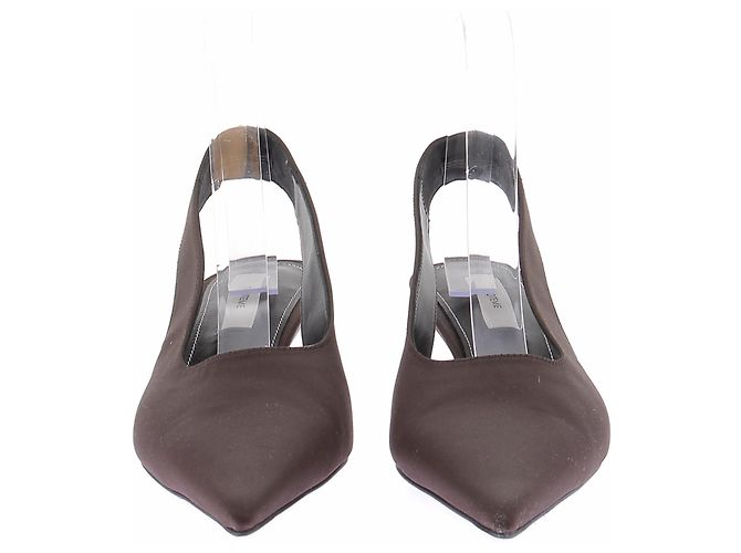 Décolleté slingback Totême in raso marrone taglia 37 - vista 2