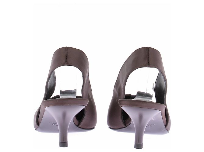 Décolleté slingback Totême in raso marrone taglia 37 - vista 3