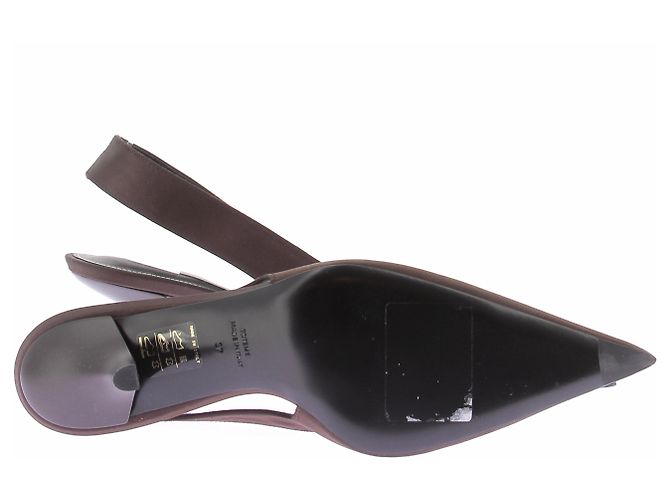 Décolleté slingback Totême in raso marrone taglia 37 - vista 6