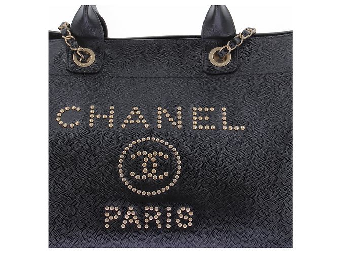 Chanel Leder-Cabas "Deauville" Schwarz - Ansicht 8