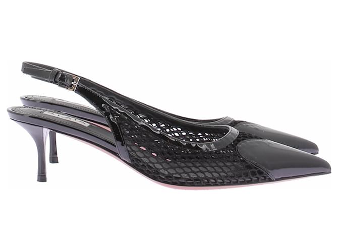 Alaïa Slingback in rete nera Nero - vista 2