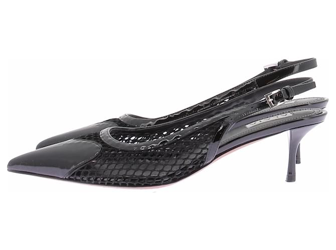Alaïa Slingback in rete nera Nero - vista 3