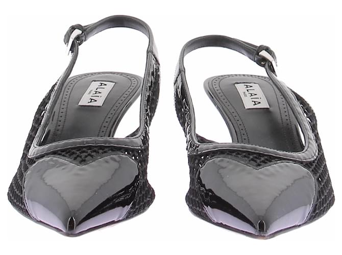Alaïa Slingback in rete nera Nero - vista 4