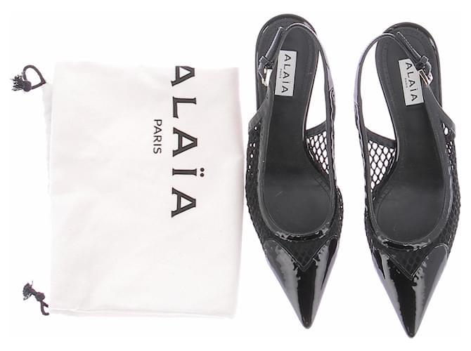 Alaïa Slingback in rete nera Nero - vista 7
