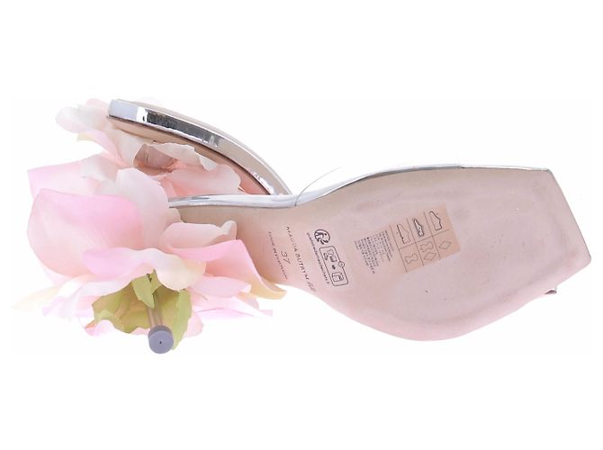 Magda Butrym Mule in PVC argento e floreale - vista 6
