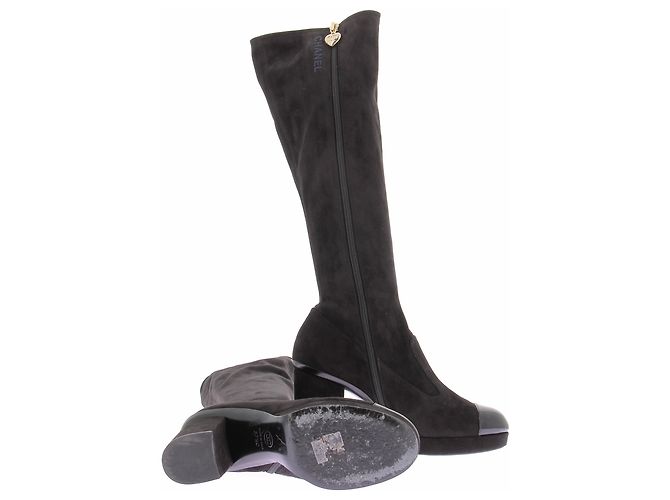 Botas altas de ante negro Chanel - vista 6