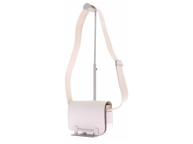 Borsa Hermès Greta in pelle bianca Bianco - vista 3