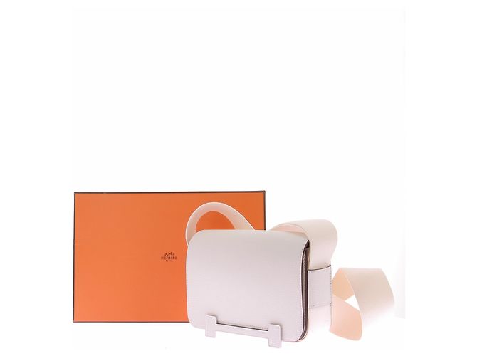 Borsa Hermès Greta in pelle bianca Bianco - vista 8