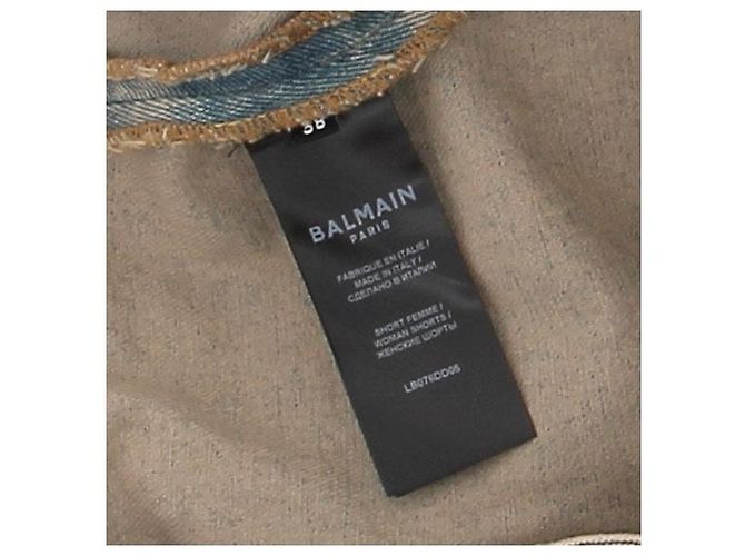 Falda vaquera Balmain azul de talle alto - vista 6