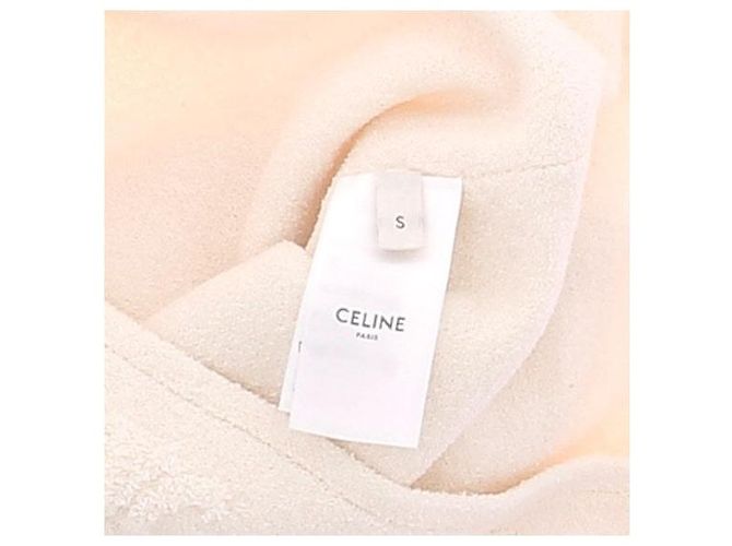 Triomphe Céline Minifalda blanca texturizada Beige - vista 6