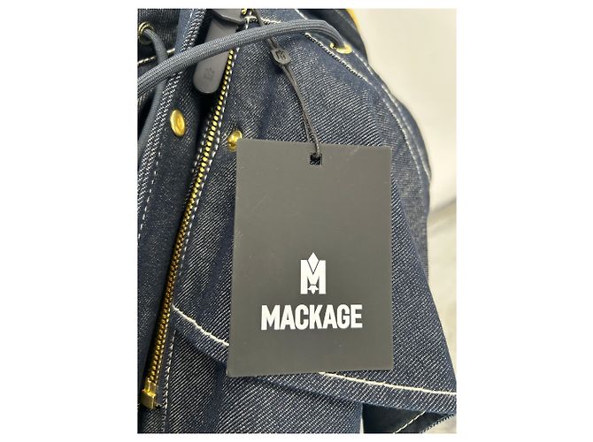 Mackage Denim jacket with drawstring ties Blue - view 7