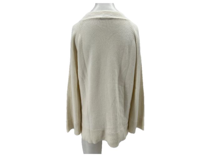 Autre Marque BAZILIKA V-Ausschnitt Pullover aus Kaschmir Creme Weiß - Ansicht 2