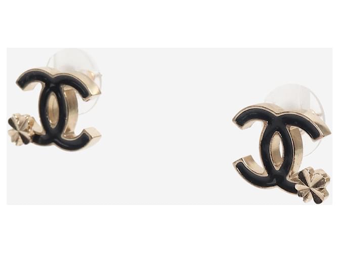Chanel Orecchini a quadrifoglio CC oro e nero D'oro - vista 2