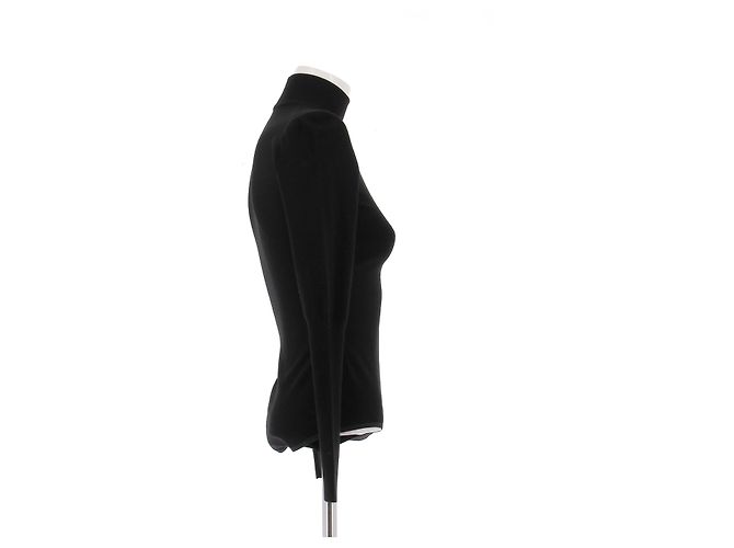 Body Alaïa in lana nero a maniche lunghe - vista 3
