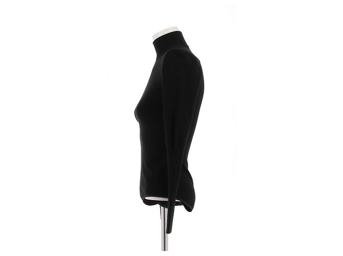 Body Alaïa in lana nero a maniche lunghe - vista 4
