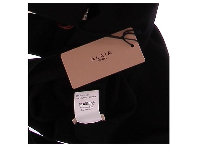 Body Alaïa in lana nero a maniche lunghe - vista 6