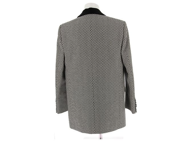 Céline Blazer bicolore in lana Nero - vista 2