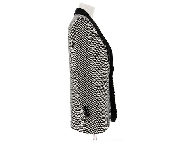Céline Blazer bicolore in lana Nero - vista 3
