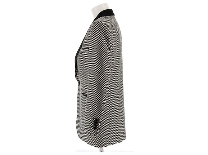 Céline Blazer bicolore in lana Nero - vista 4