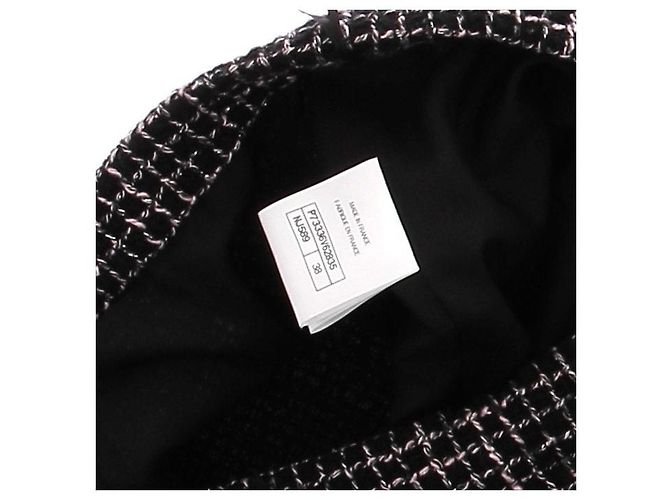 Chanel Gonna in tweed rosa e nera Nero - vista 6