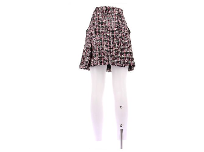 Falda de tweed rosa y negra Chanel Negro - vista 2