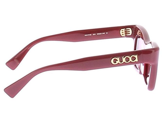 Gucci Lunettes de soleil rouges "Script" Red - view 3