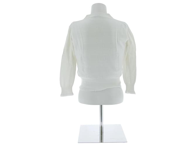 Prada Cardigan weiß aus Baumwolle Größe 40 - Ansicht 2
