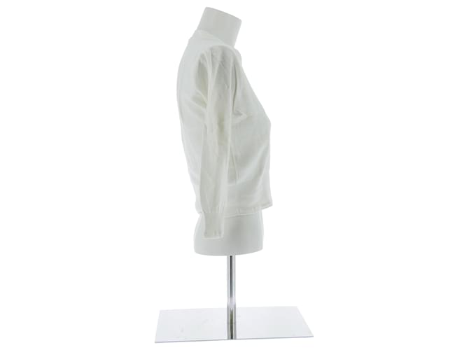 Prada Cardigan weiß aus Baumwolle Größe 40 - Ansicht 3