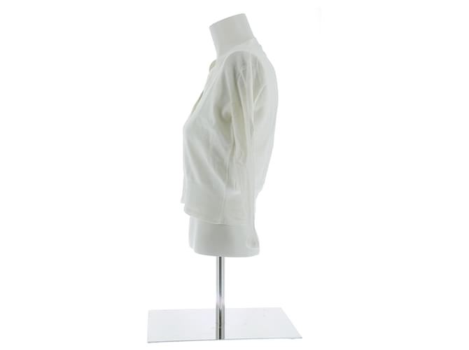 Prada Cardigan weiß aus Baumwolle Größe 40 - Ansicht 4