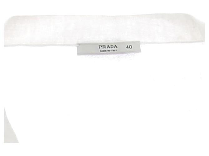 Prada Cardigan weiß aus Baumwolle Größe 40 - Ansicht 5