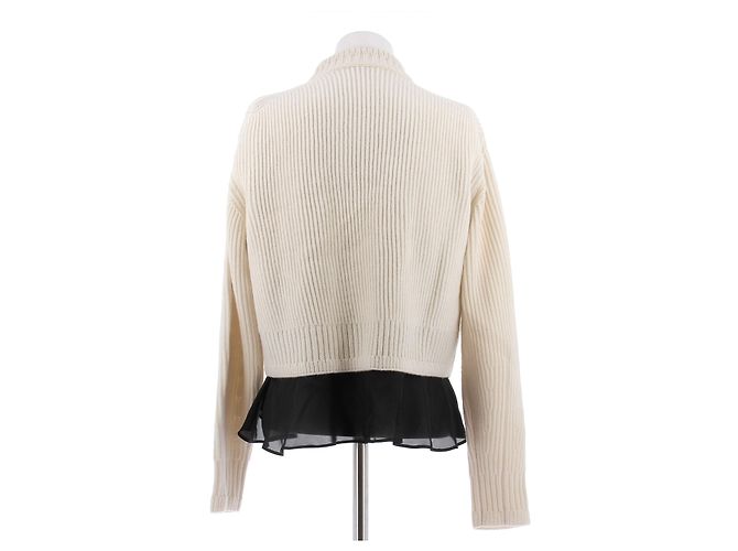 Suéter Sacai de lã creme Bege - vista 3