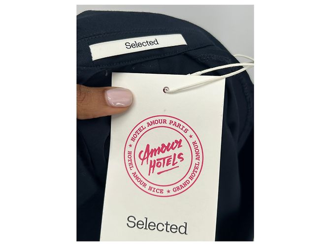 Selected Blazer in cotone blu navy - vista 3